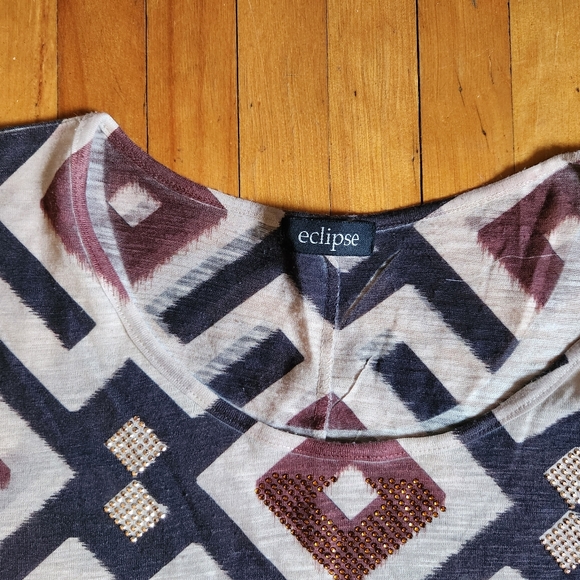 Brown and black with sparkle detail crop top - Picture 3 of 5